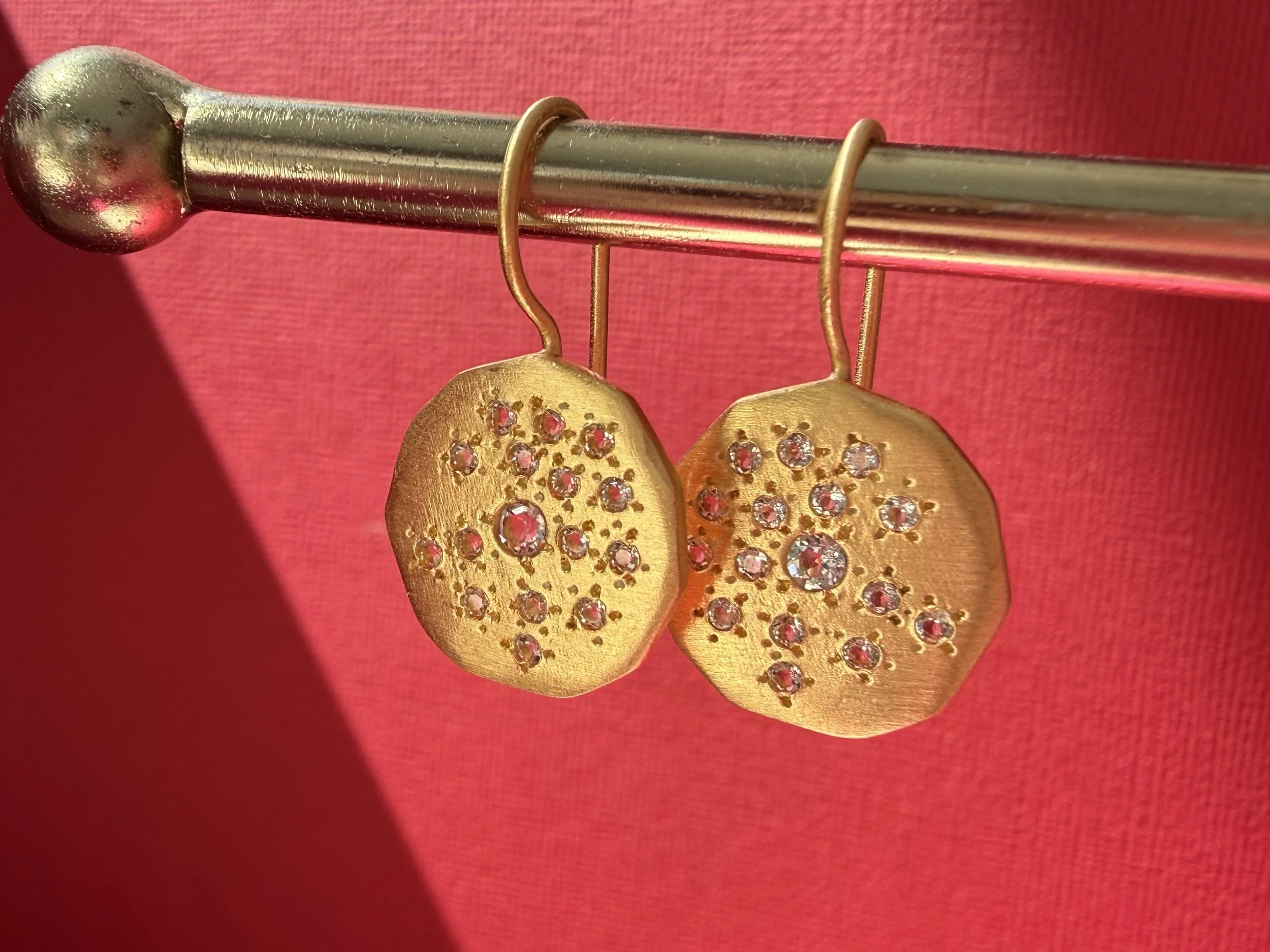 Galaxy Earrings - White Topaz