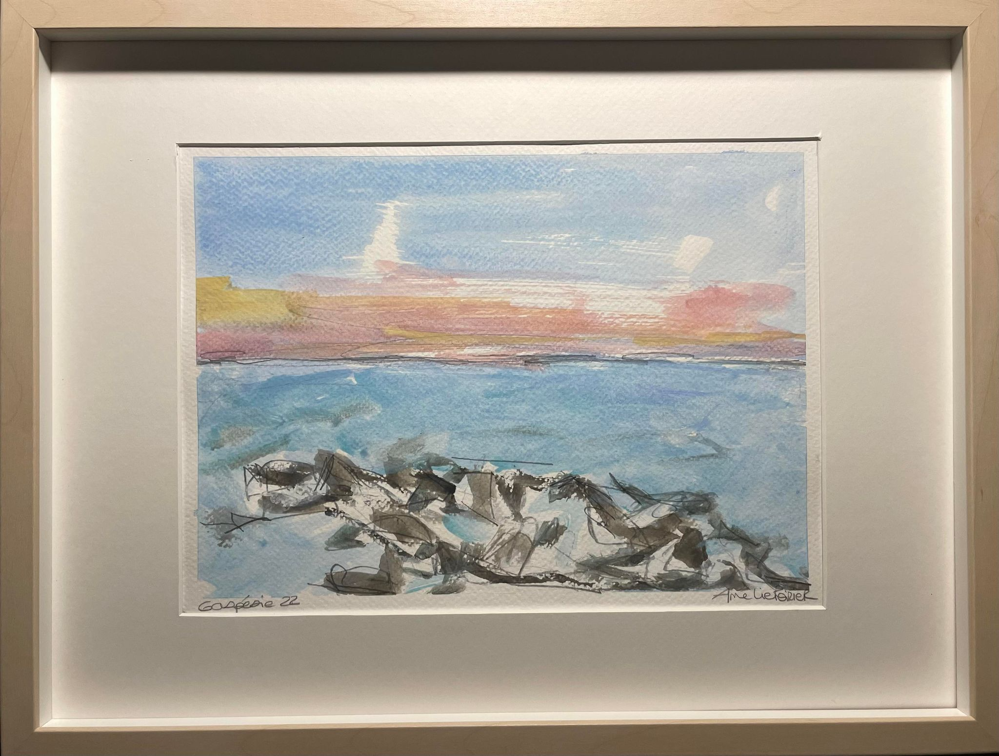 Gaspésie 2022
Techniques mixtes sur papier, 12x16 po
Vendu- Sold