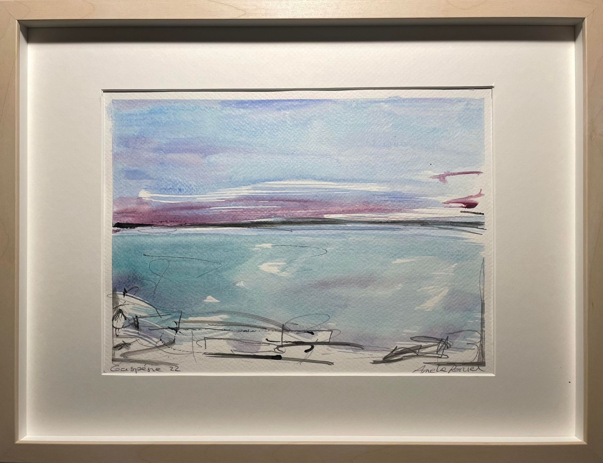 Gaspésie 2022
Techniques mixtes sur papier, 12x16 po
285$