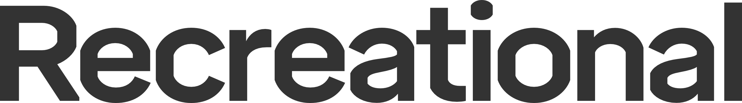 The word 'Recreational' displayed in large, bold, black font on a white background, a Design Studio Groundwork AI has worked with