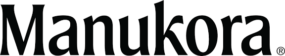 The word 'Manukora' in bold black letters on a white background, a Manuka Honey company Groundwork AI has worked with