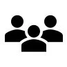 Icon of three silhouetted people grouped together