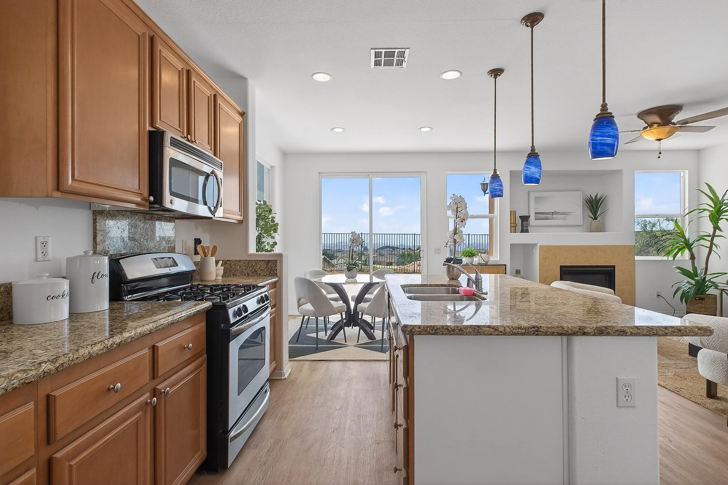 Contemporary kitchen in a Lake Elsinore, California home photographed by Mike Fujie