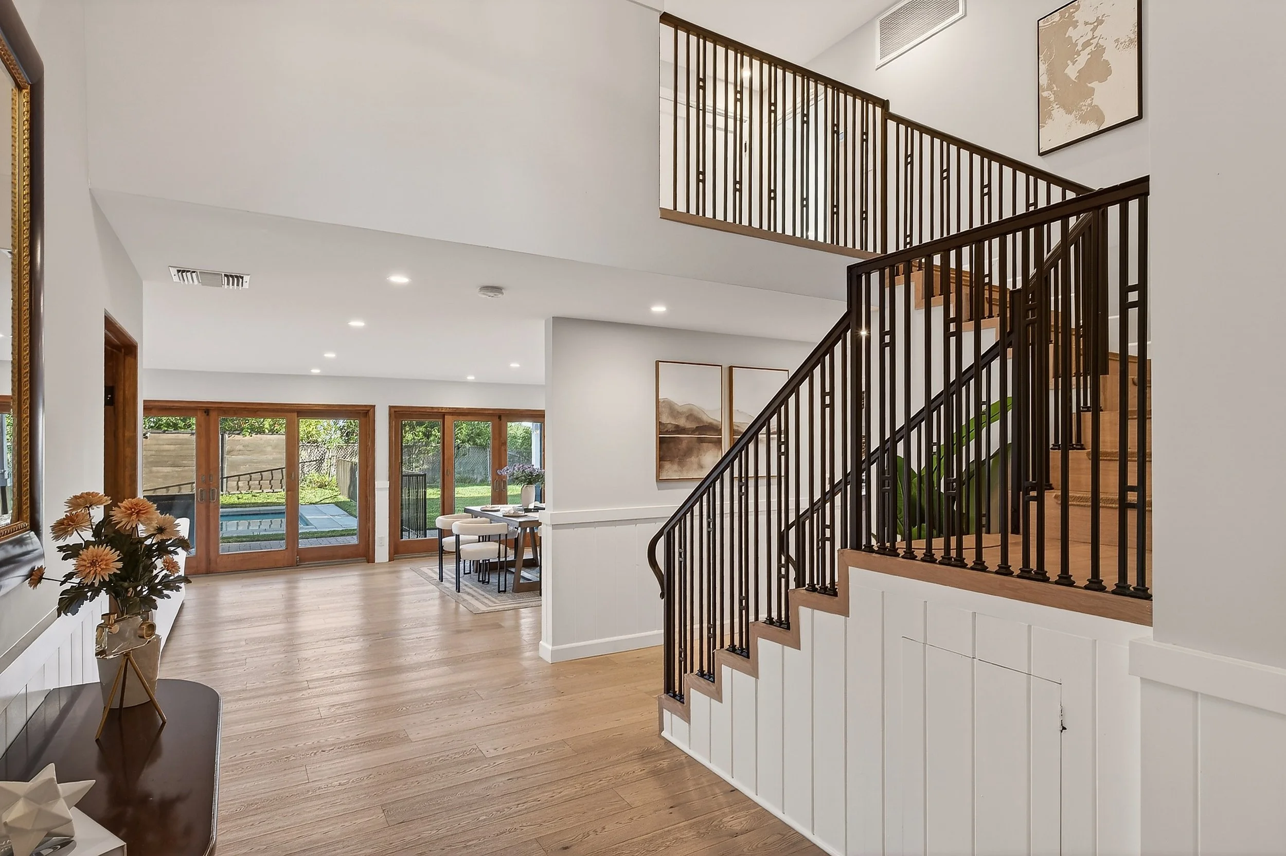 Contemporary foyer in an Arcadia, California luxury home photographed by Mike Fujie