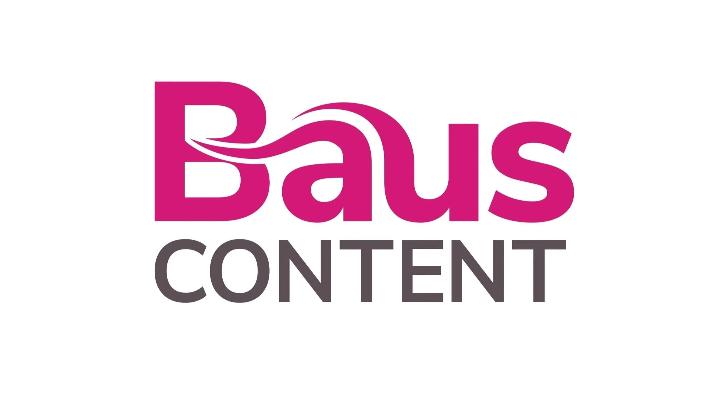 Logo for Bais Content with the word 'Bais' in large pink letters with a wave design, and 'CONTENT' in smaller black letters below.