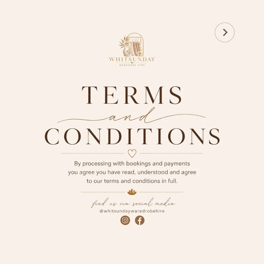 Our Terms &amp; Conditions 🤍

To make every hire experience as smooth and enjoyable as possible, we&rsquo;ve put together our Terms &amp; Conditions covering bookings, hire periods, returns, cancellations and garment care.

Please take a moment to r