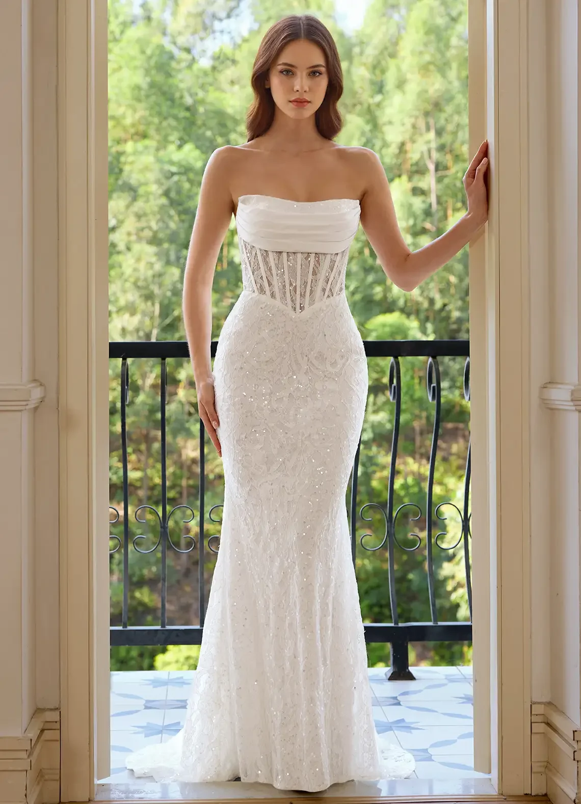 Orianthe | Sheer Corset - White