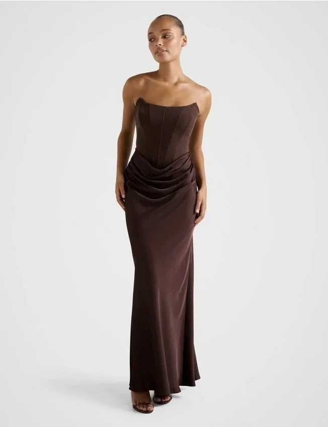 Isra Drape Forever New | Maxi Brown