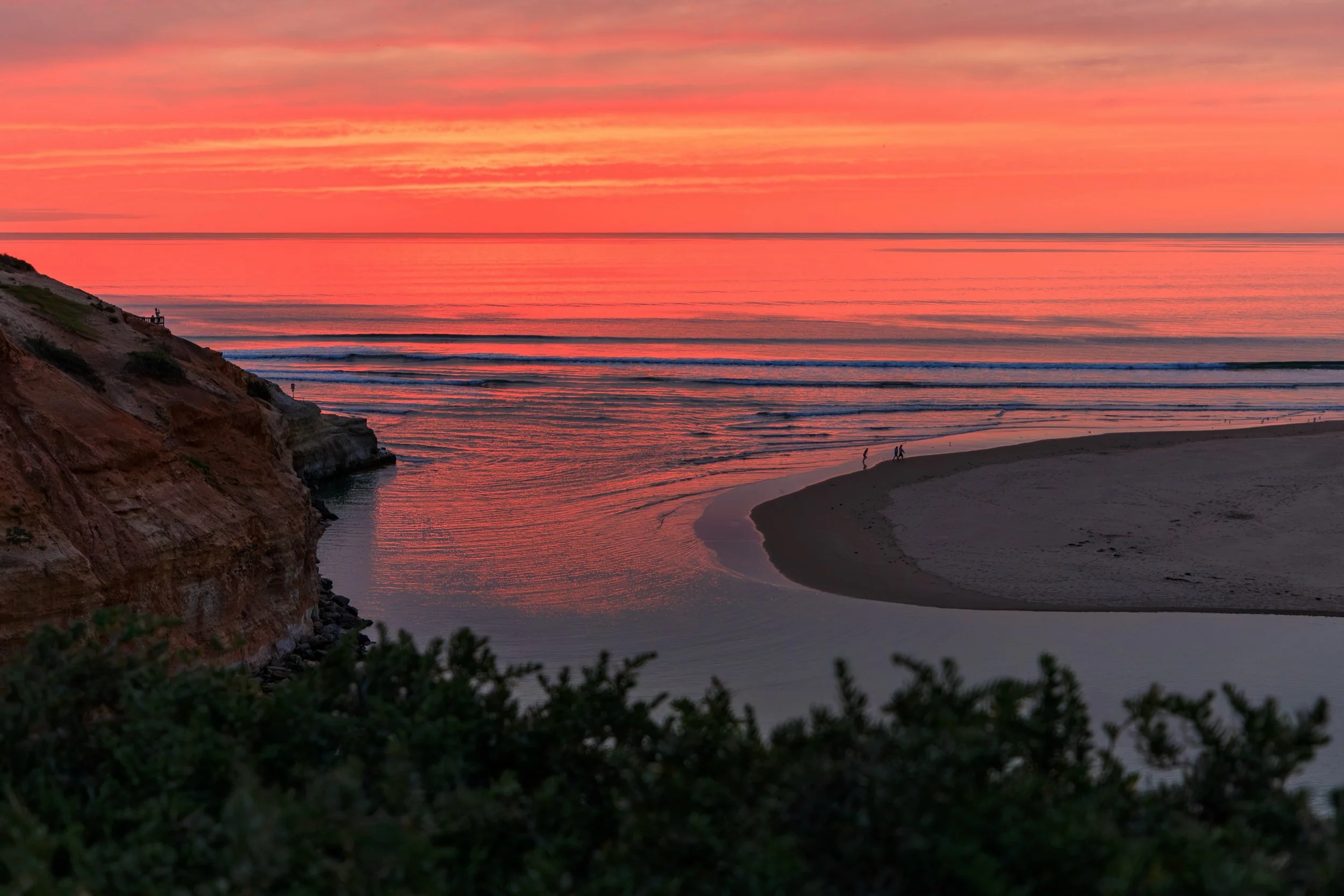 Right place, right time!

Spent the day at Goolwa beach &amp; drove the coastal route back. I thought sunset was a fizzer until this happened and we timed it perfectly to stop the car at the Onkaparinga river mouth.