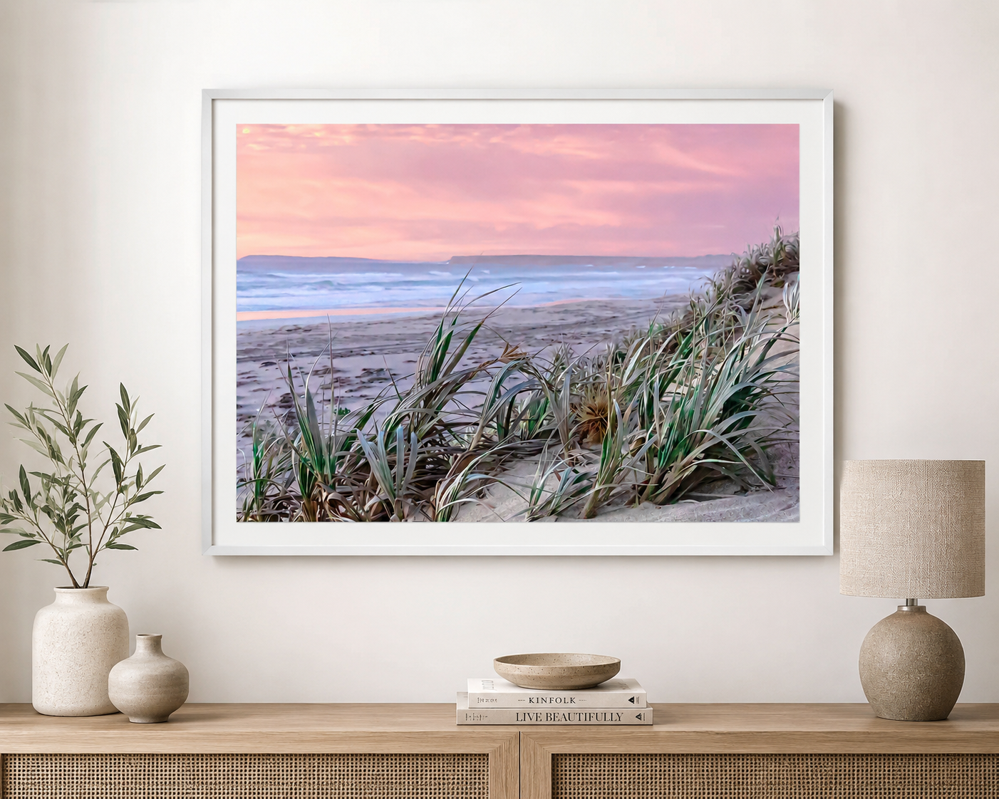 Pink Coastal Dunes – Talia Beach Photography Print, South Australia