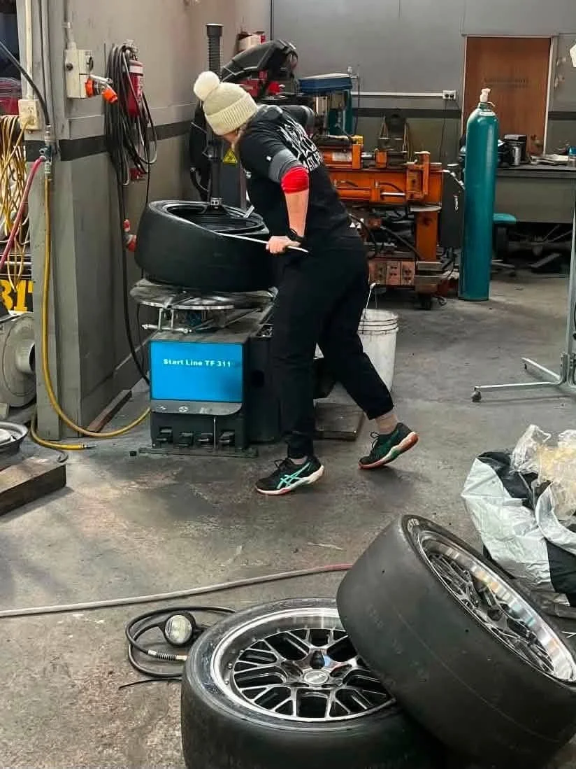 Aims fitting new slicks.