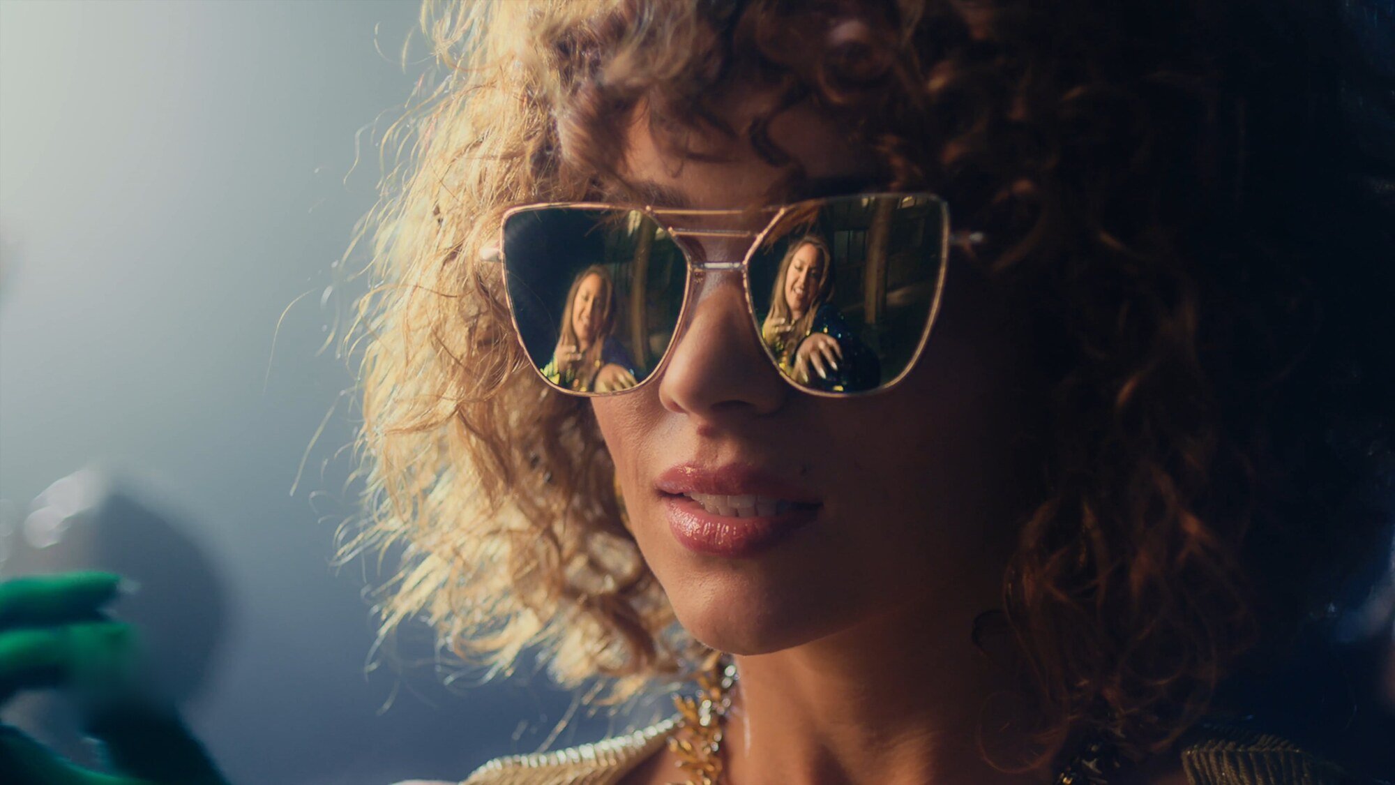 Close-up of Olivia Carniato in Jessica Mauboy's Flashback music video.