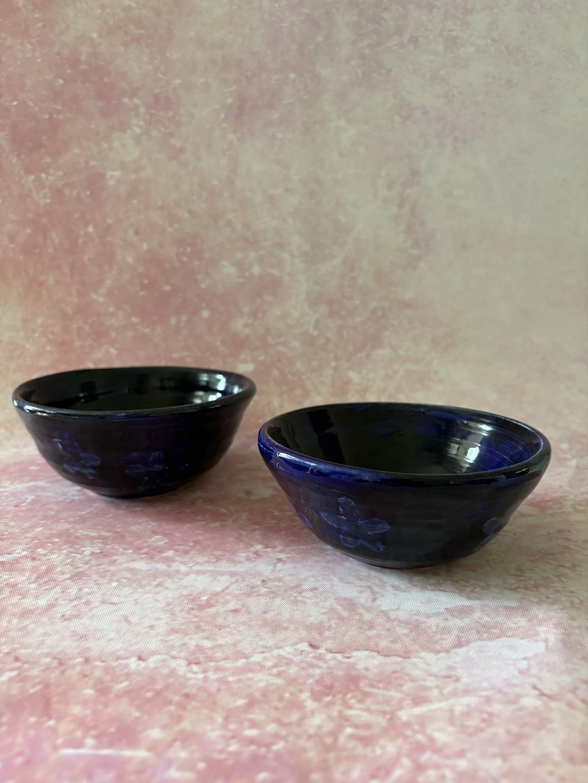 Midnight Bloom Bowls (Set of Two)