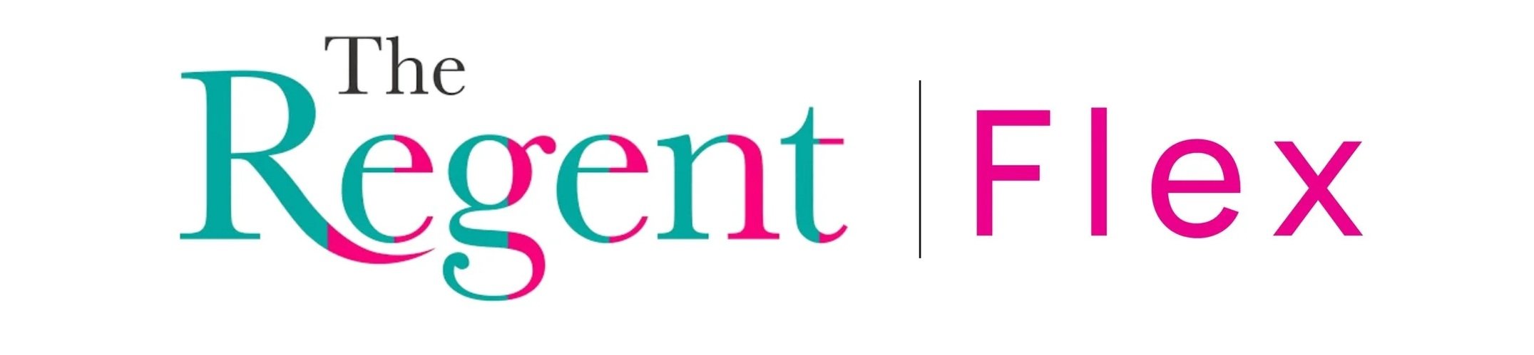 Logo for the Regenet Flex with stylized text in teal and magenta.