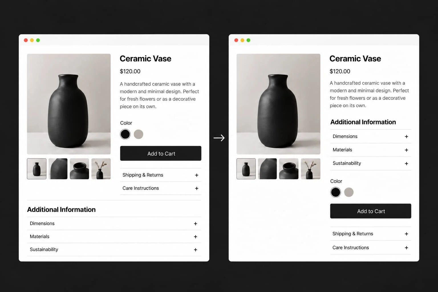 Move Squarespace Product Additional Info below the Product Description
