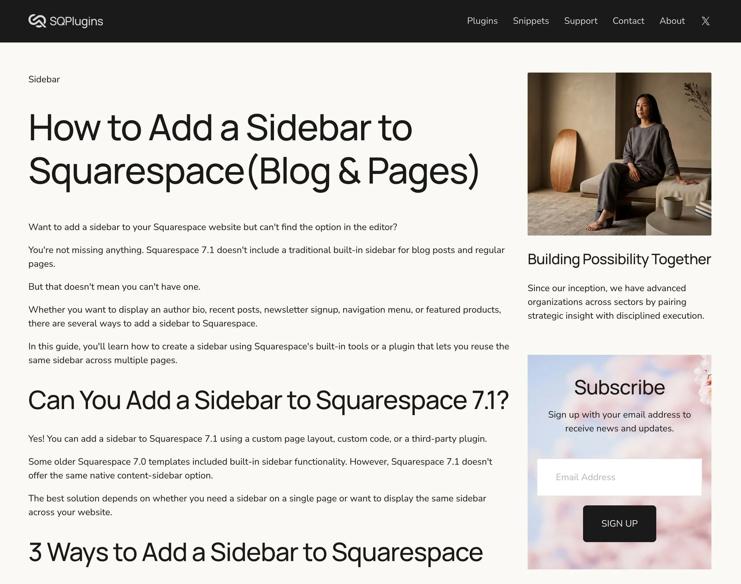 How to Add a Sidebar to Squarespace(Blog &amp; Pages)