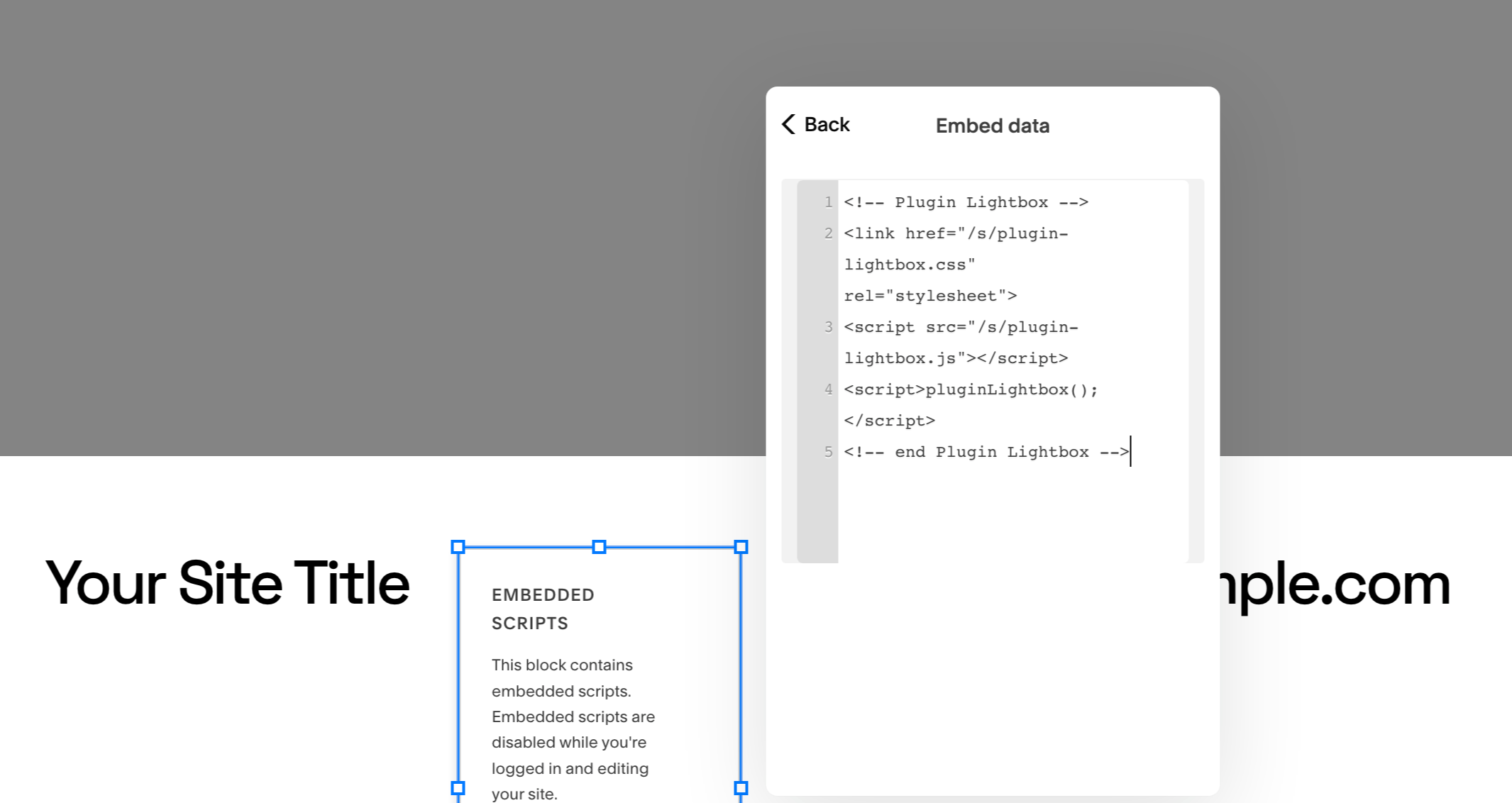 Embed data