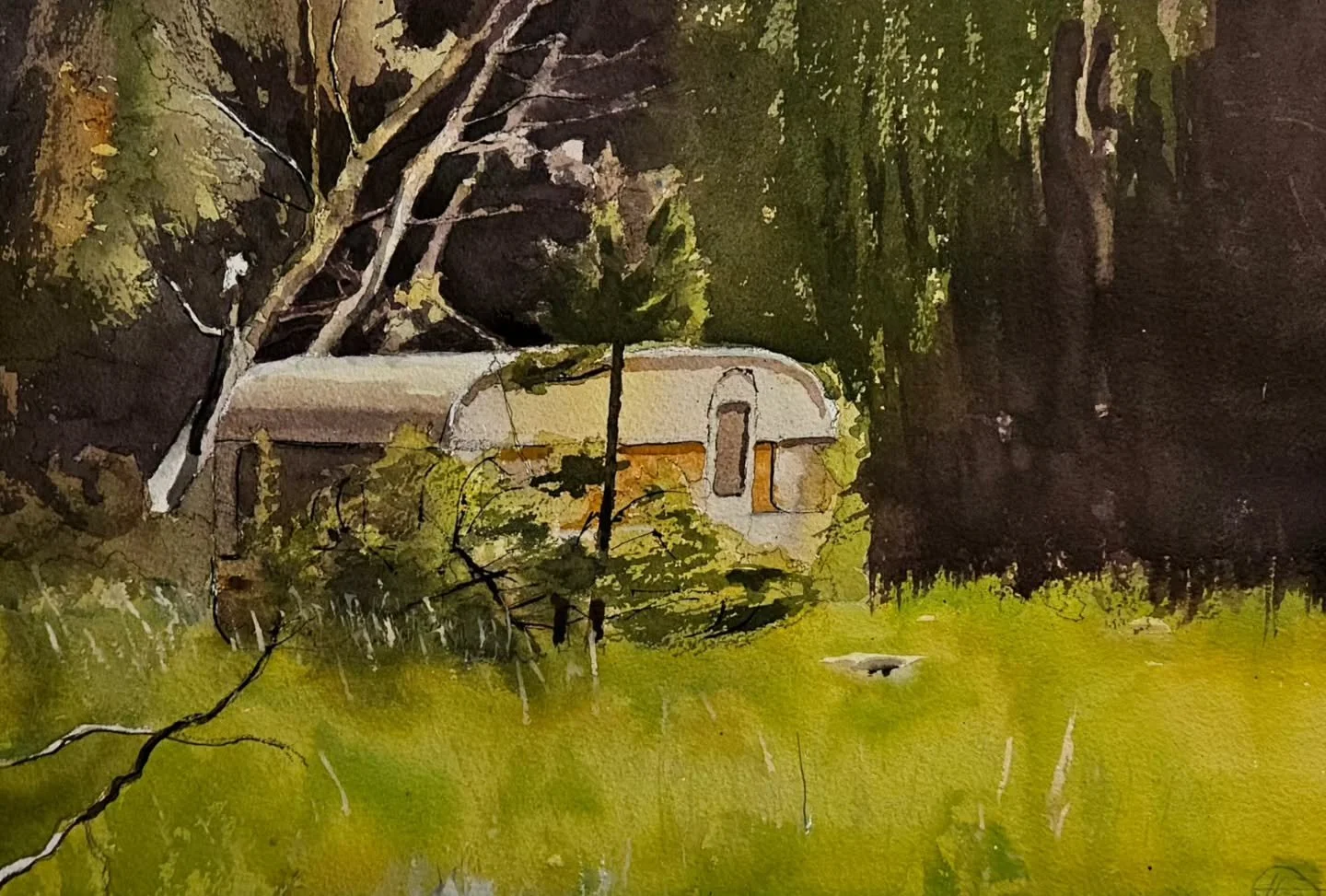 Purple, green and orange. Secondaires!!
Painted from a picture I took from my walk to the bus at Sing&ouml;n!