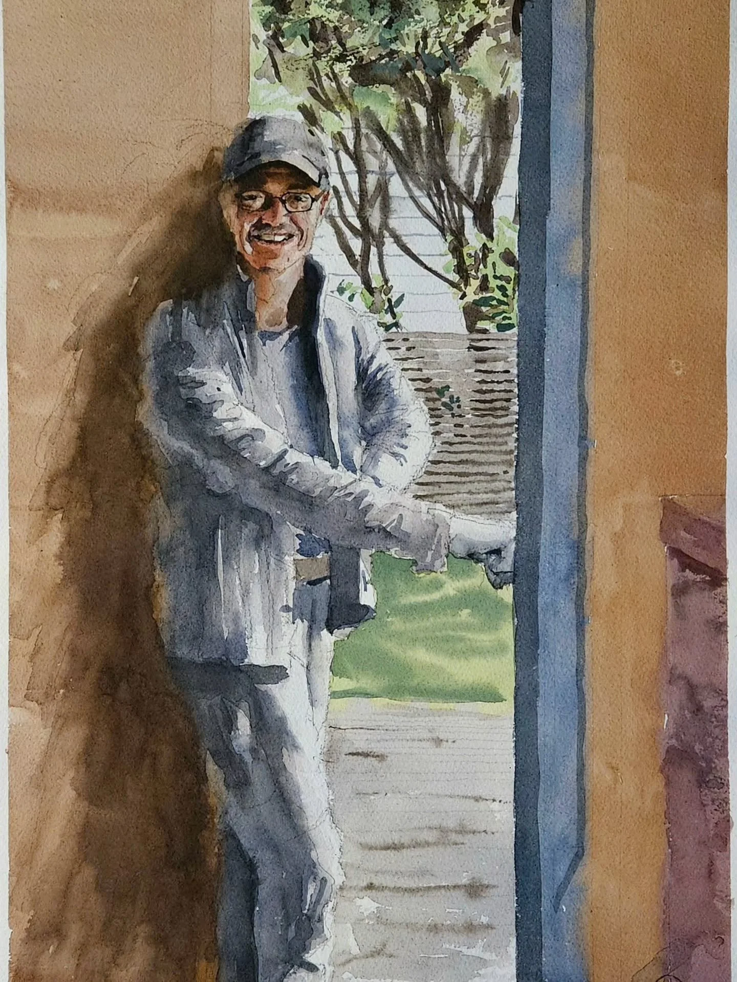 The gardener. 50x35 cm.
Mitt bidrag till #penseldraget2026 . Min pappa tog nyligen examen inom tr&auml;dg&aring;rdssk&ouml;tsel och det ville jag komemmorera med den h&auml;r m&aring;lningen av honom! Det mesta &auml;r gjort fr&aring;n huvudet men ja