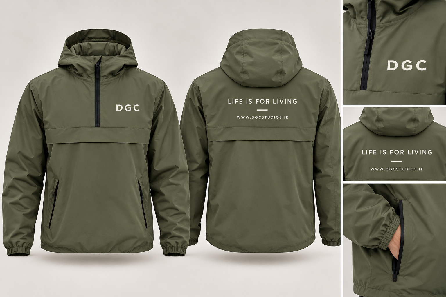 DGC Lifestyle Unisex Waterproof 1/4 Zip Windbreaker (NS616)
