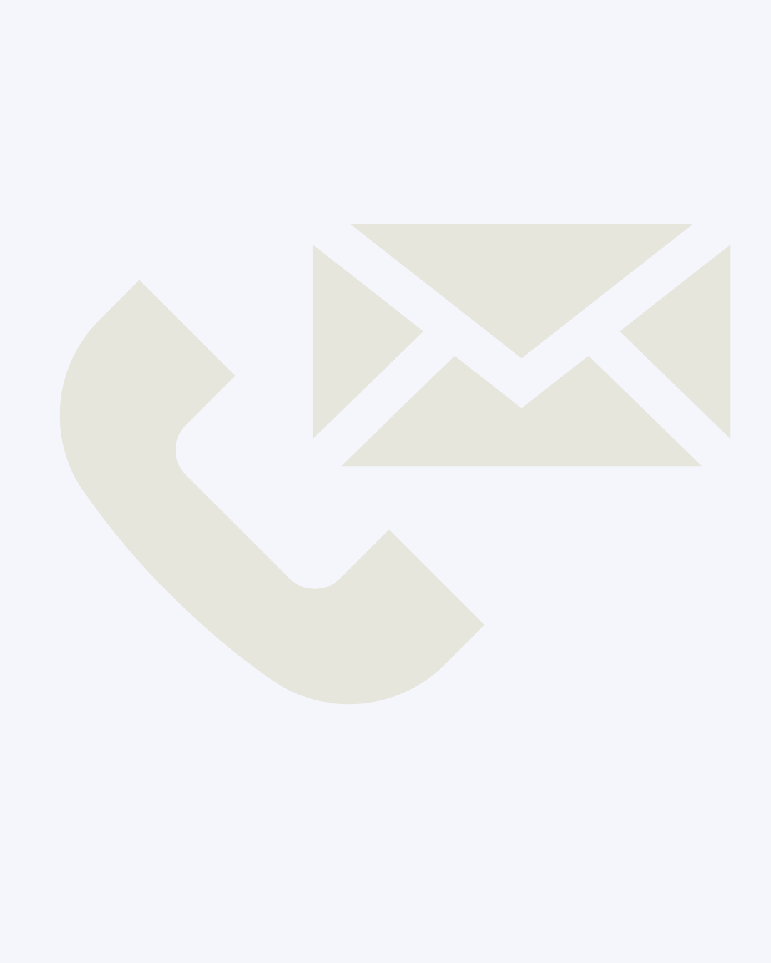 A gray background with a faint icon of a telephone receiver and an envelope.