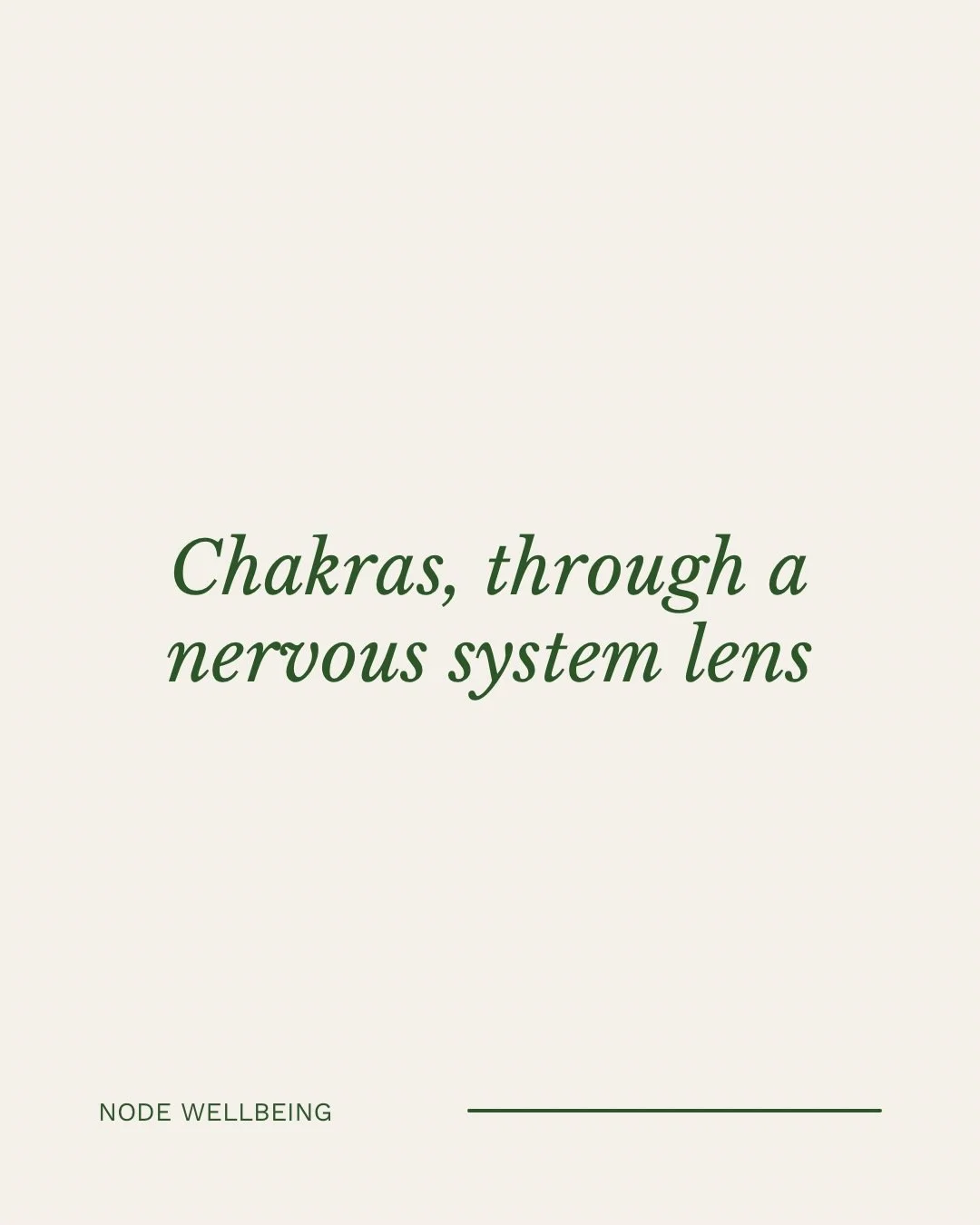 Chakras usually get explained through energy and mysticism. Here they are explained through your actual nervous system instead.

Swipe through to see how each one maps onto real physiology, then come work with all seven in this week&rsquo;s session.
