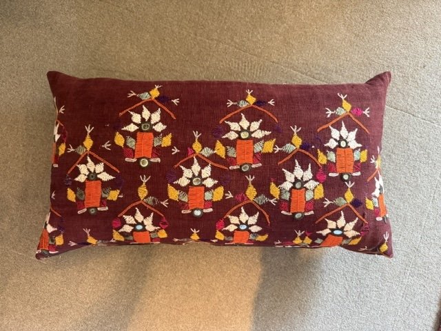 Cushion Made From Tribal Skirt