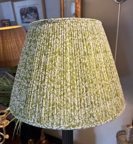 Vintage Sari Lampshades in Lime Arabesque - Single