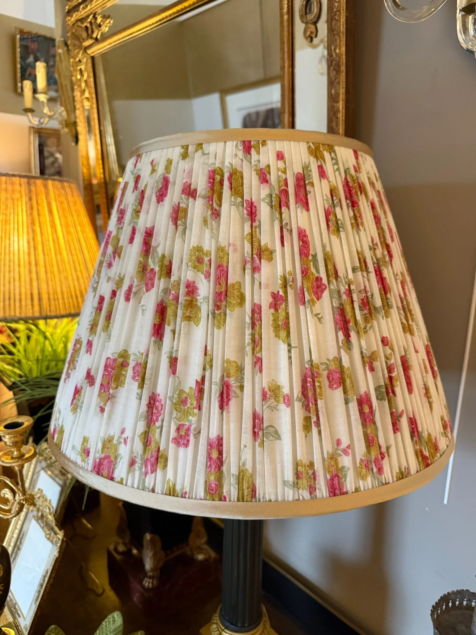 Vintage Floral Sari Lampshades - Pair