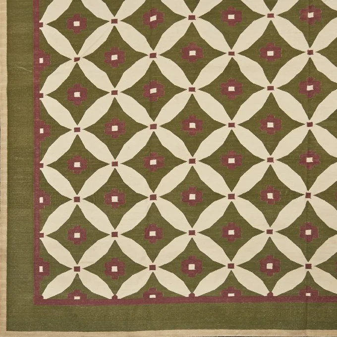 Contemporary Indian Aubusson-inspired Dhurrie