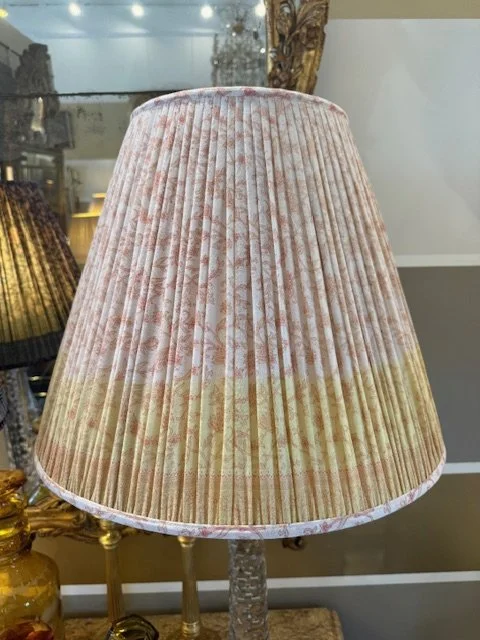 Vintage Sari Lampshade in Blush Garden - Pair