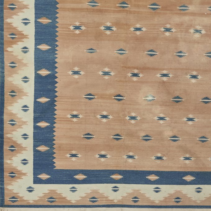 Antique Indian Geometric Dhurrie