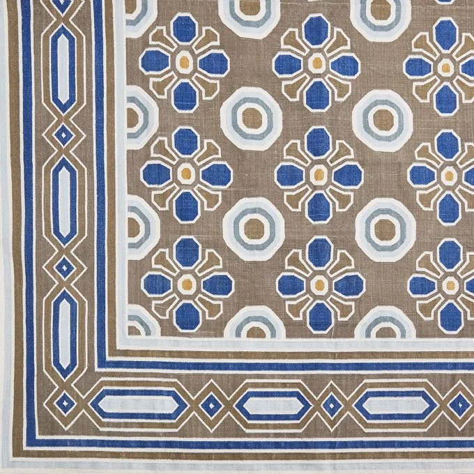 Contemporary Indian "Sea & Sun" Dhurrie