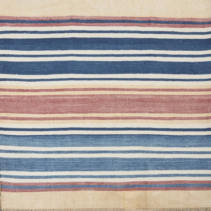 Antique Indian Varying Striped Dhurrie
