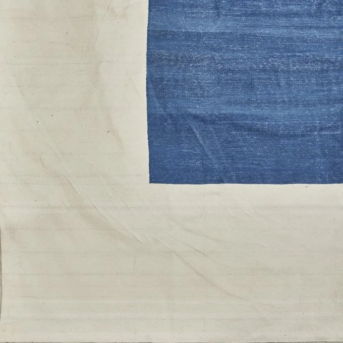 Contemporary Indigo Centre Indian Dhurrie