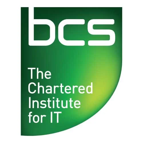 Logo of BCS, The Chartered Institute for IT, with a green background and white text.