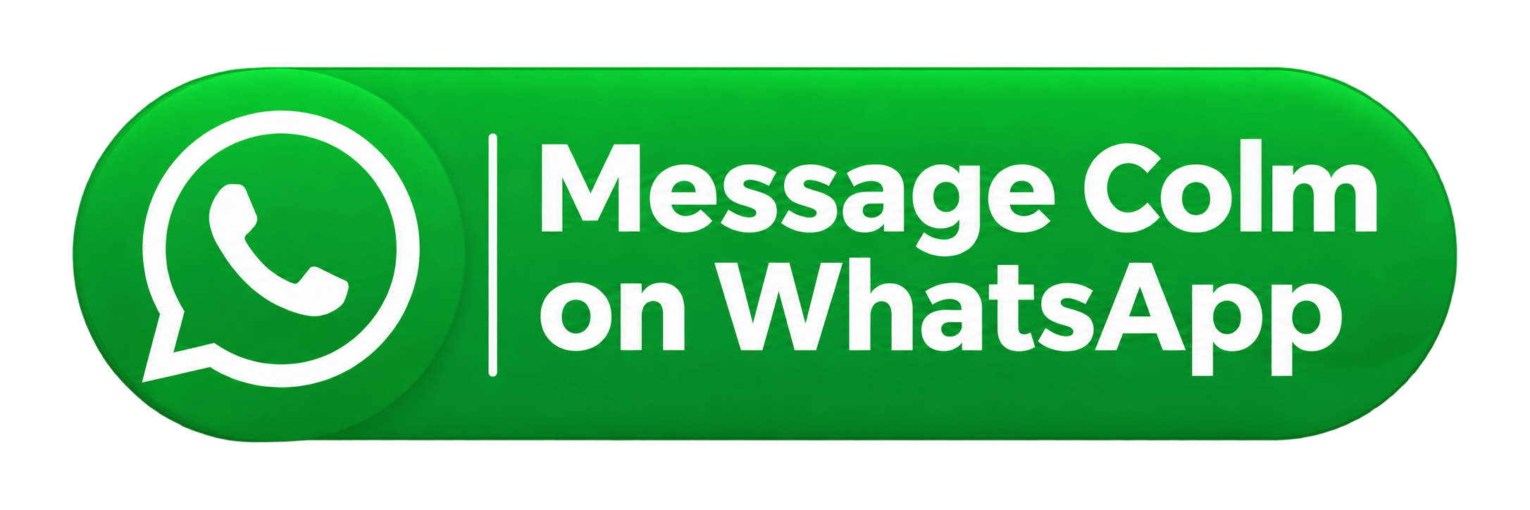 Green button with WhatsApp logo and the text 'Message Com on WhatsApp'