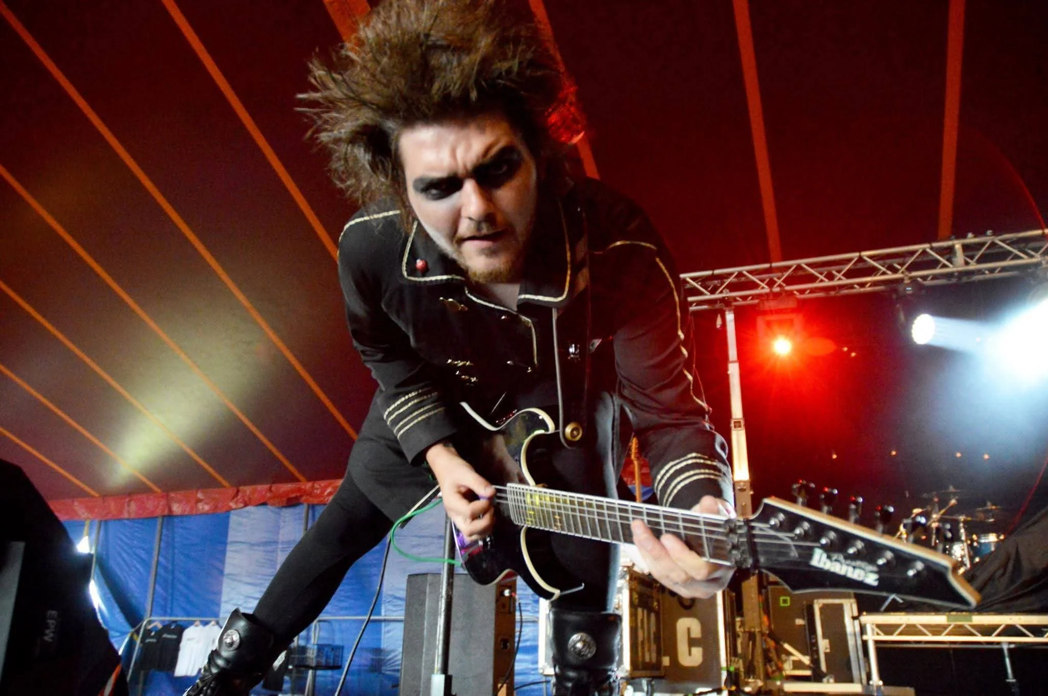 Dan Angelow on stage with Dr and the Medics