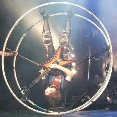 Dan Angelow on stage with the Circus of Horrors