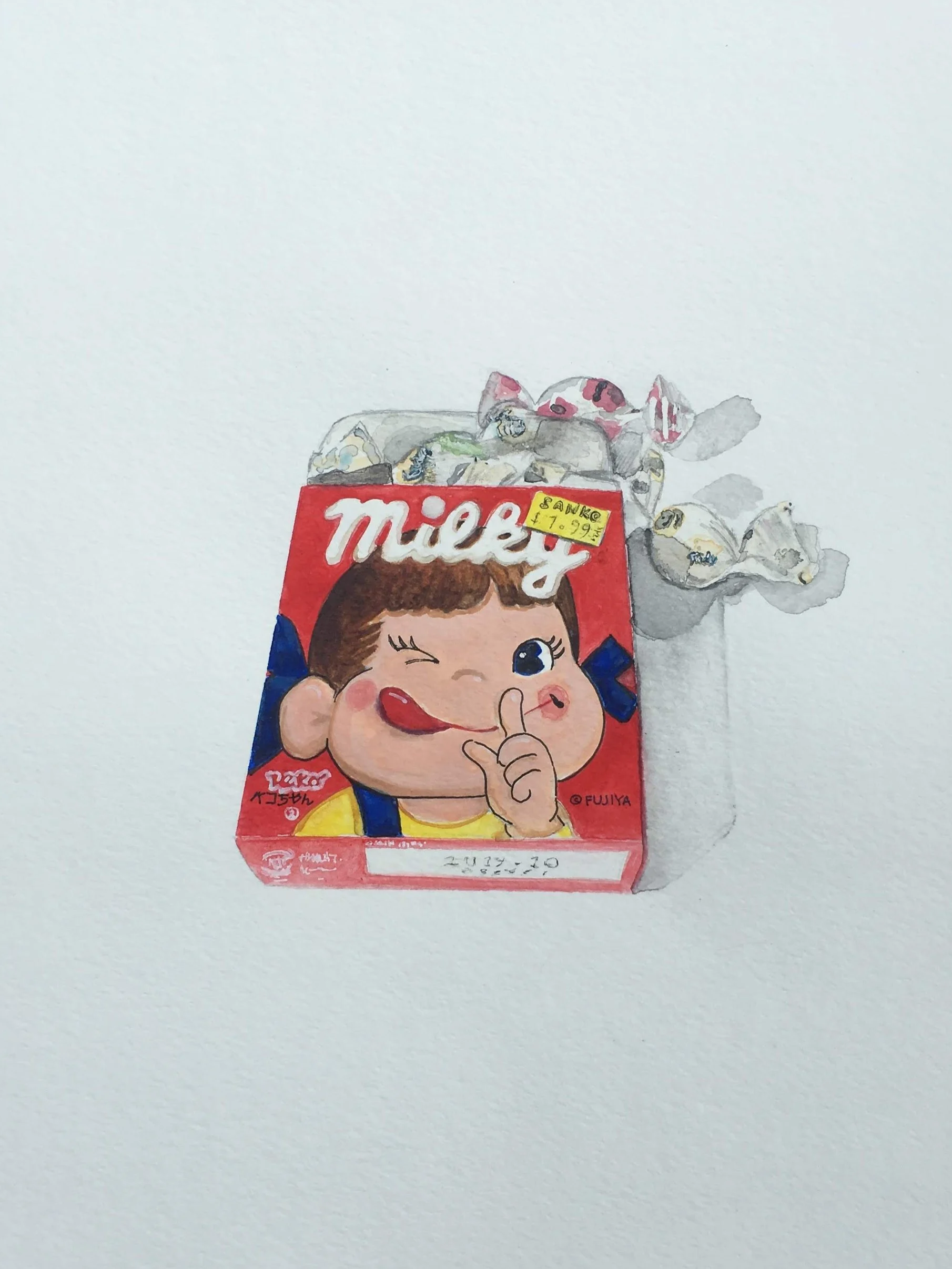 Milky Box - Original Watercolour and Gouache