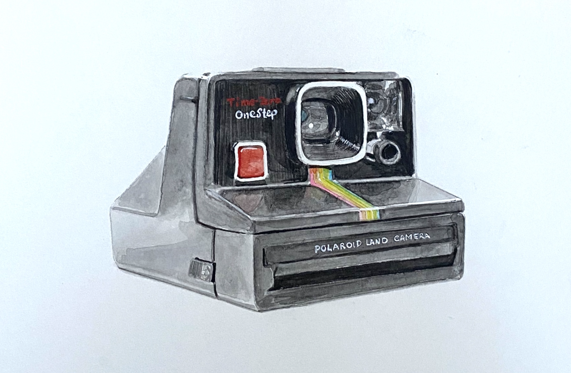 Black Polaroid One-Step Watercolour