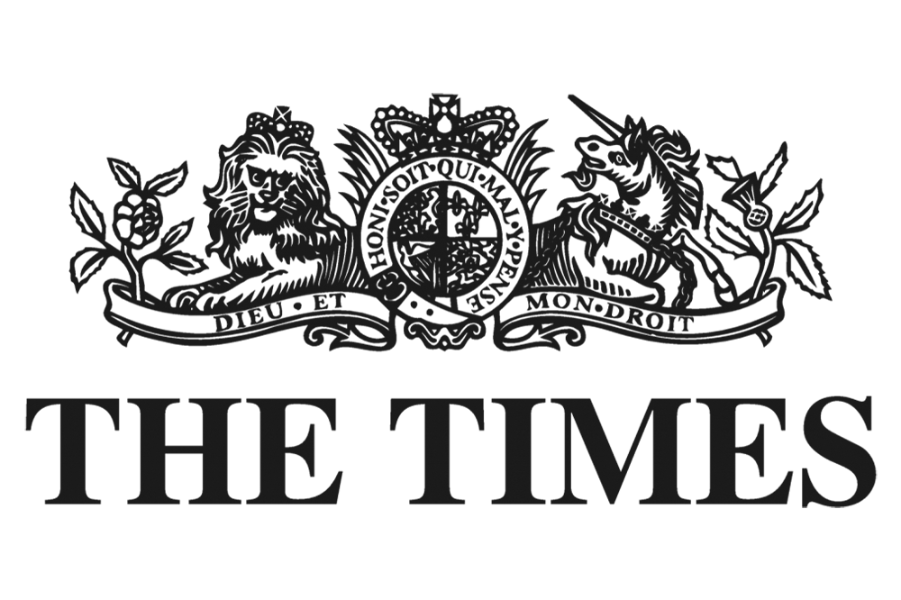 The logo of The Times newspaper, featuring a lion and a unicorn on either side of a crest, with the words "THE TIMES" beneath.