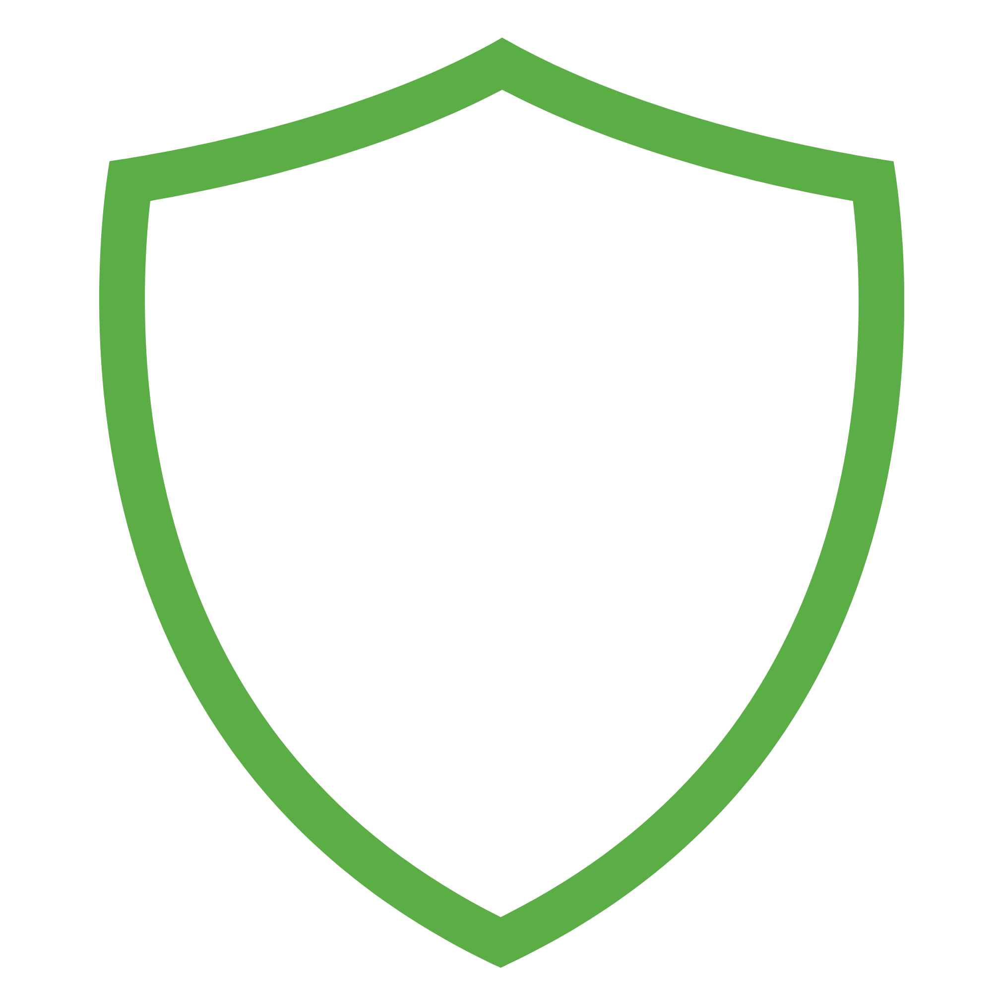 A green and black shield-shaped logo with a 3D effect and a hollow center.