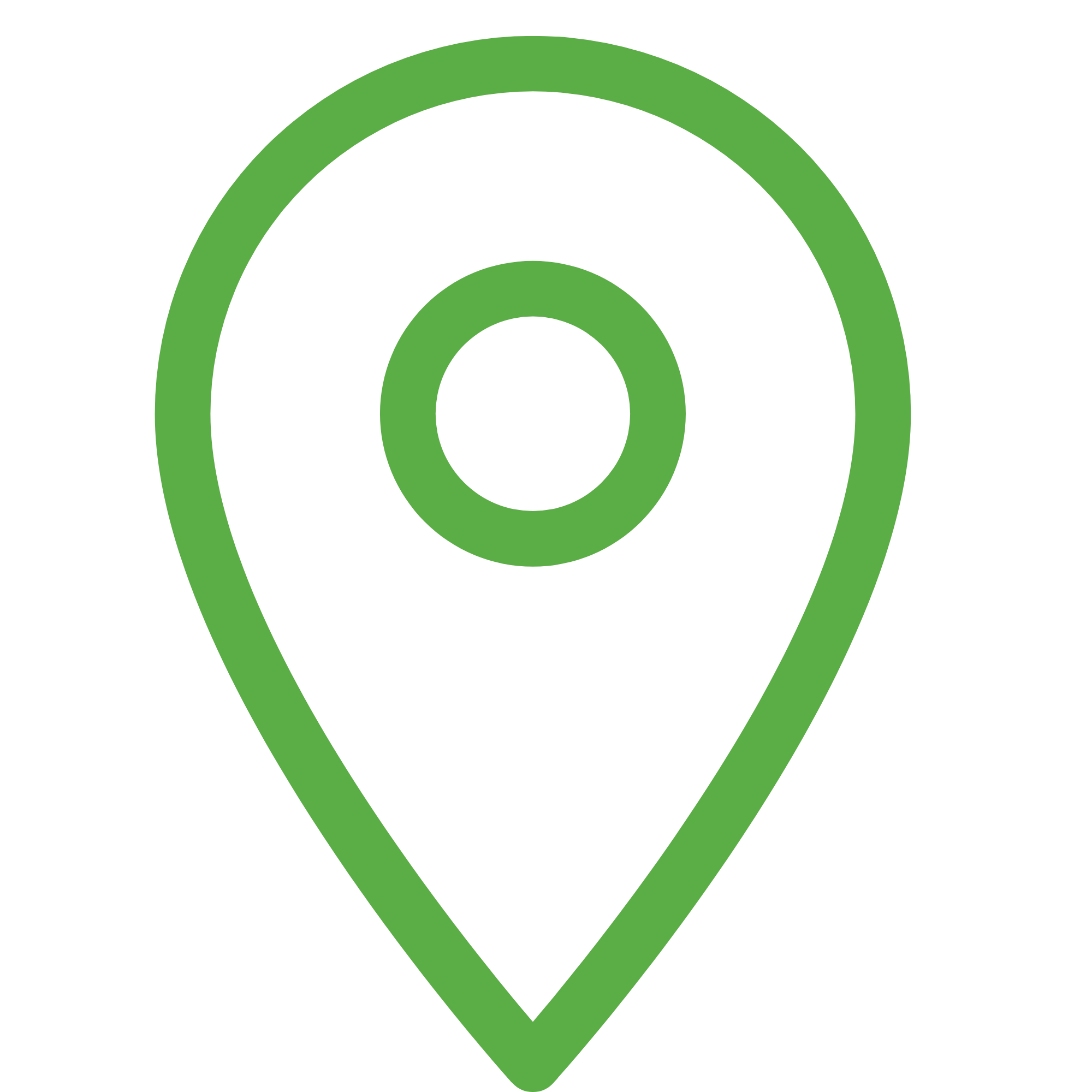 Green map pin icon with concentric circles inside
