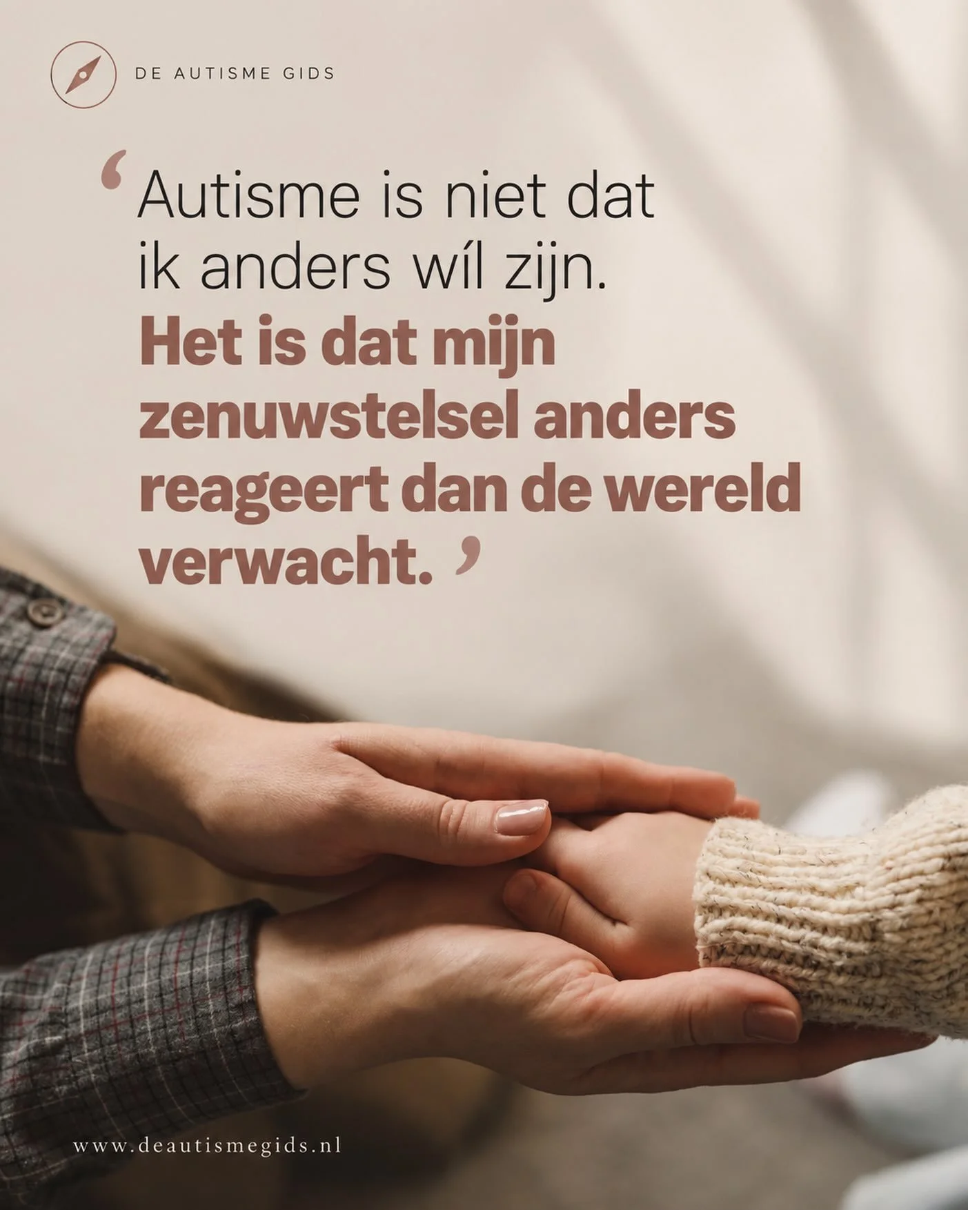 Autisme is niet dat ik anders w&iacute;l zijn. Het is dat mijn zenuwstelsel anders reageert dan de wereld verwacht.

Ik ben niet afstandelijk. Ik ben voorzichtig. Ik ben niet onge&iuml;nteresseerd. Ik ben aan het verwerken. Mijn manier van communicer