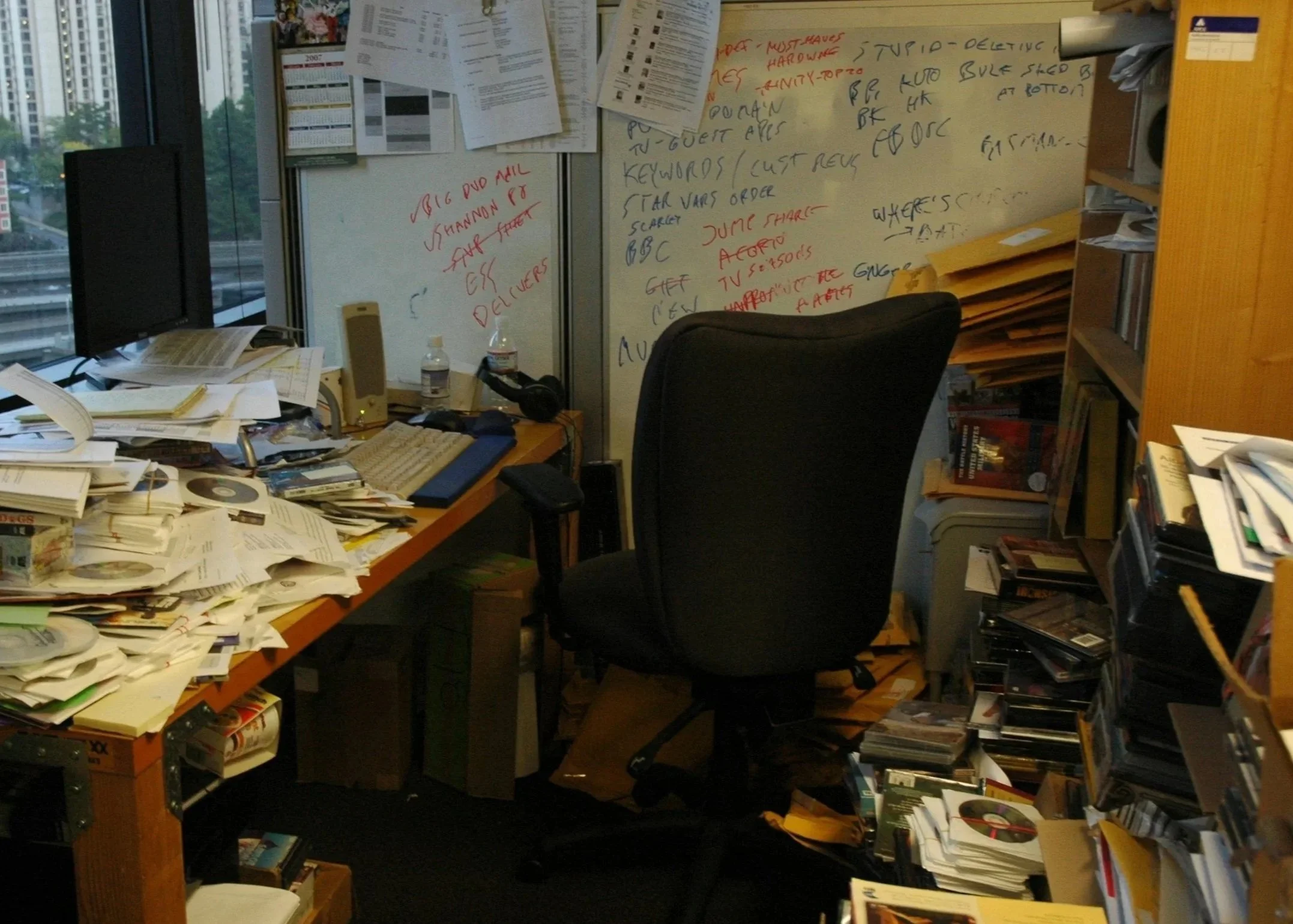 cluttered office