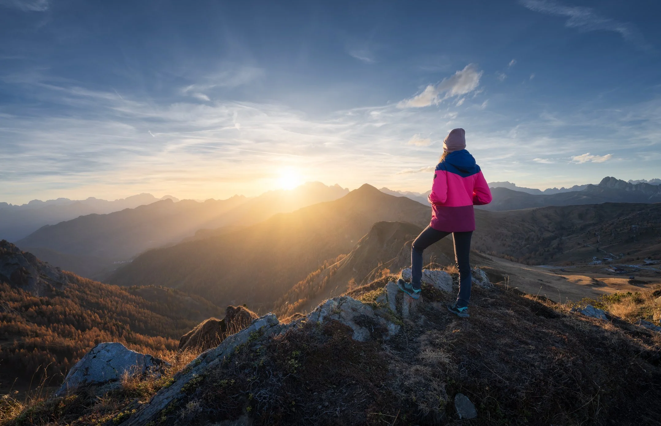 Person on top of the mountain