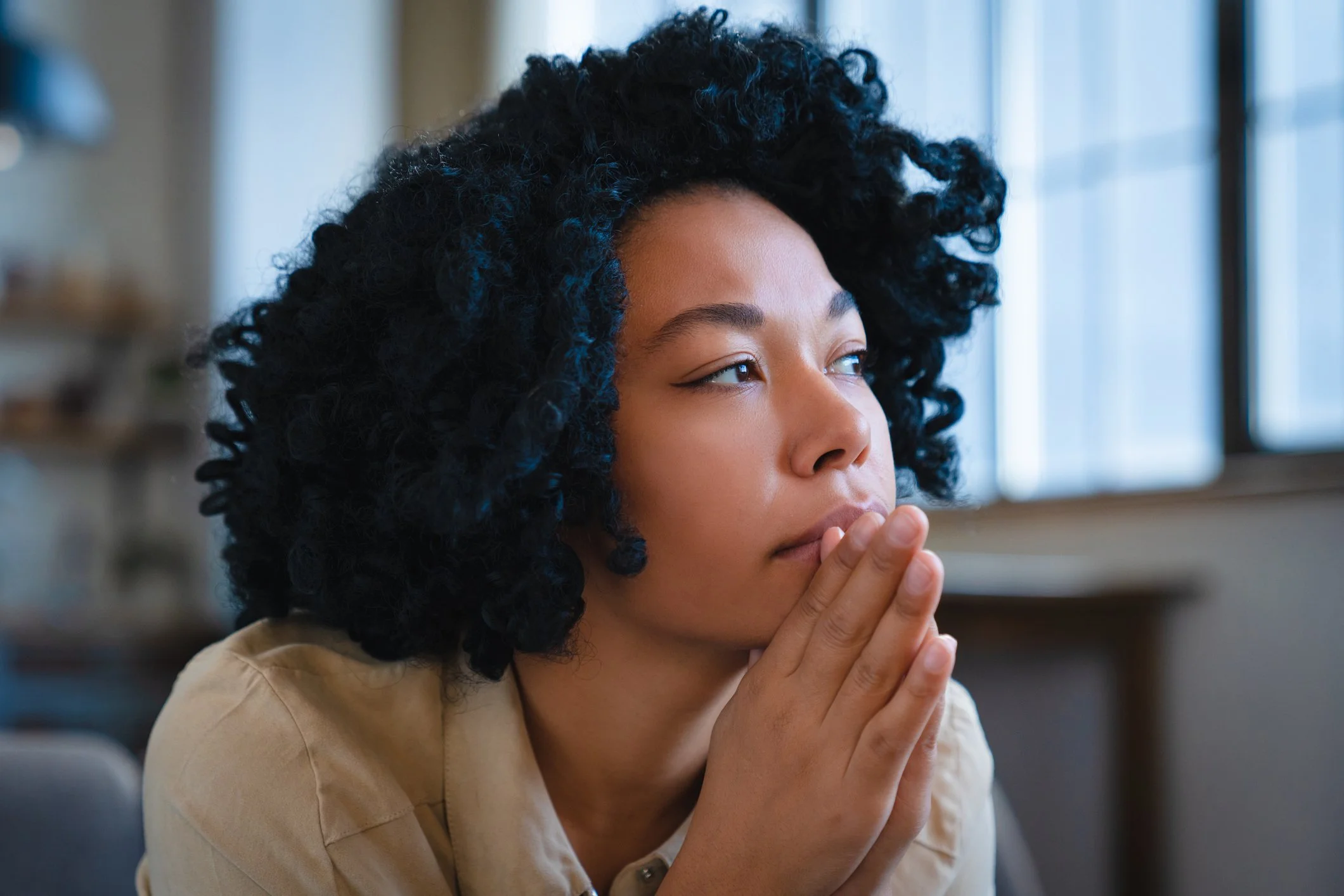 A black women thinking