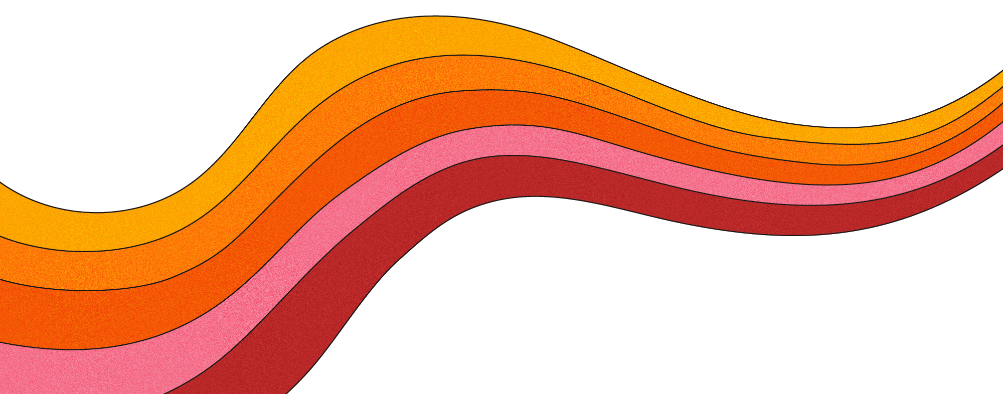 Colorful abstract wavy lines in warm shades symbolizing the journey towards artistic self-expression.