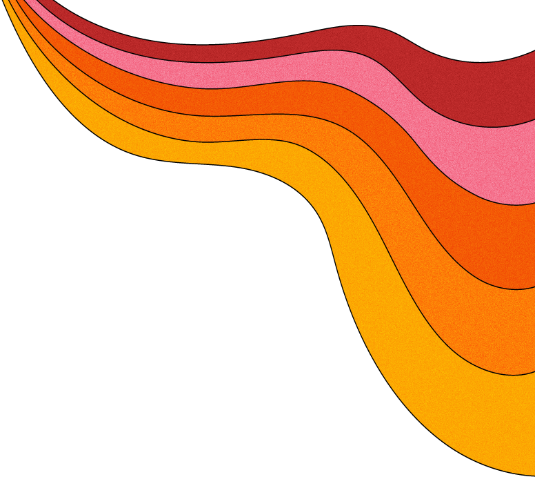 Colorful wavy lines in warm shades representing the meandering paths of the streets around Washington Square Park.